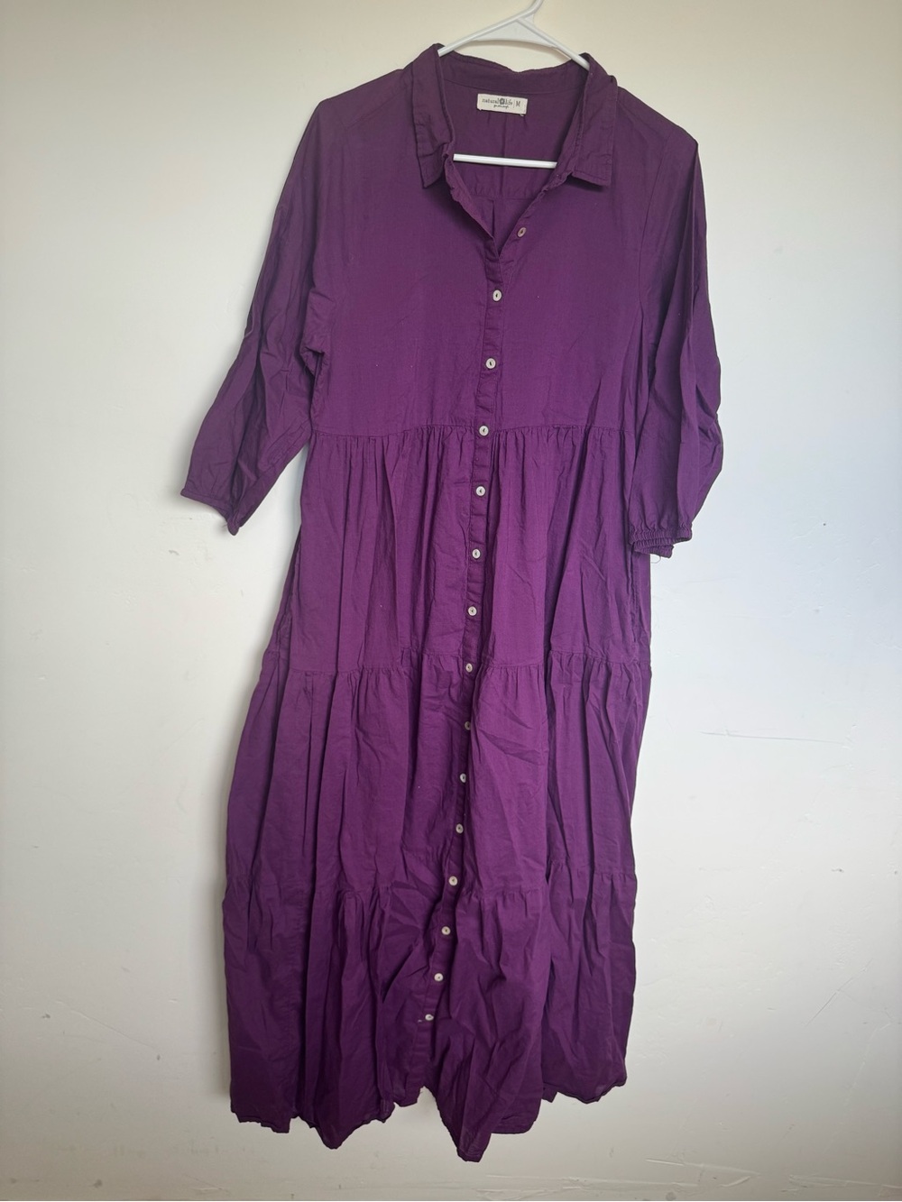 Natural Life Purple Button-Front Maxi Dress